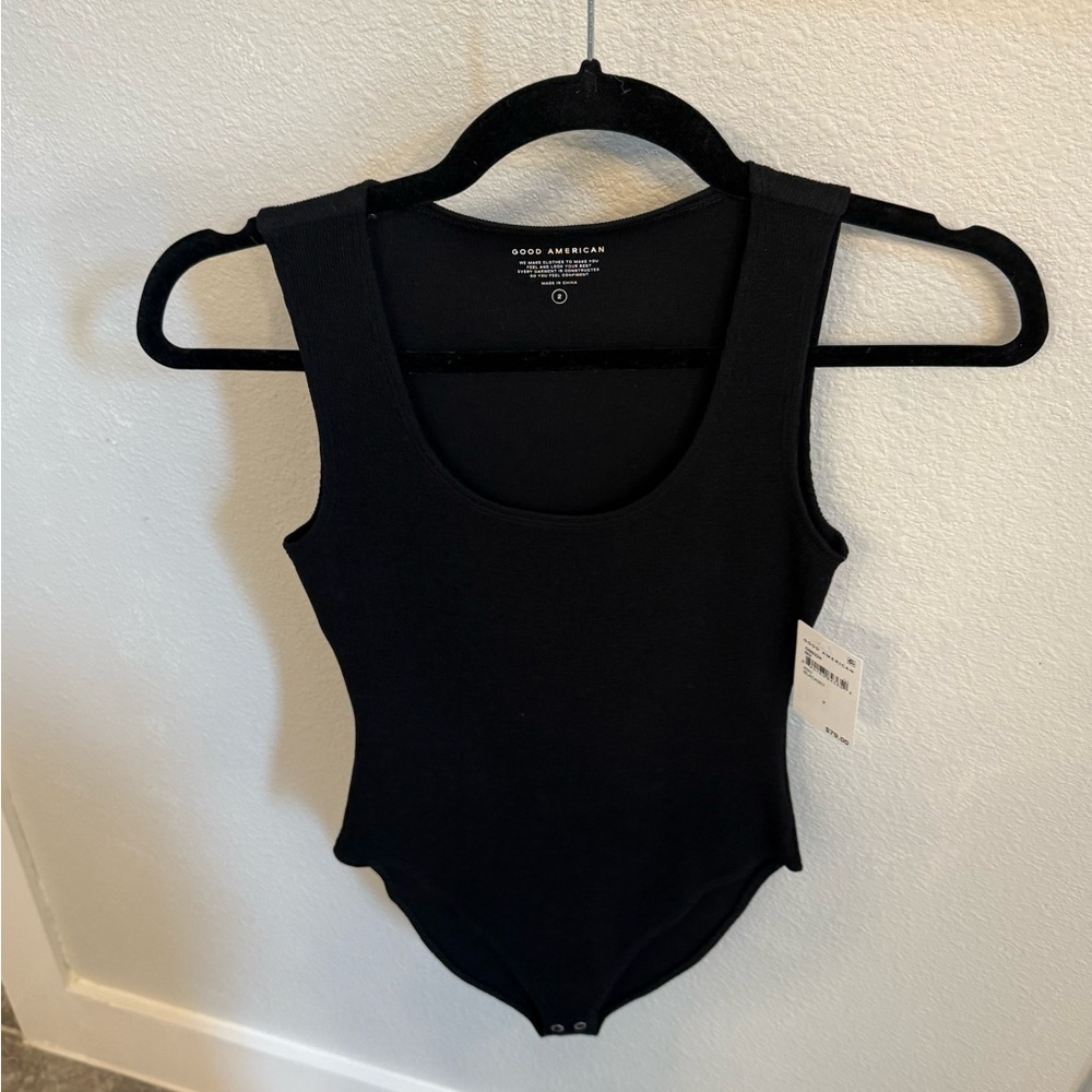 Good American Black Bodysuit Ribbed - Medium - NWT